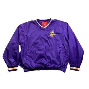 Minnesota Vikings NFL Vintage Pullover Windbreaker Jacket Men's Large Purple